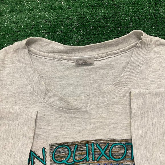 Vintage 90s Don Quixote Book Quote Grunge Single Stitch Tee - Picture 6 of 11